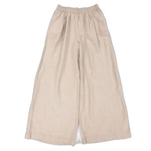 NEW Zara Linen wide Leg Pull On Pants Beachy Boho Lagenlook Minimal Old Money XS